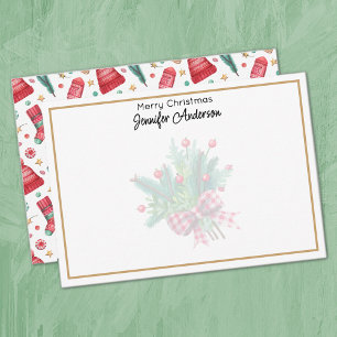 Tarjeta Pequeña Elementos minimalistas de Navidad ilustrados de 3,