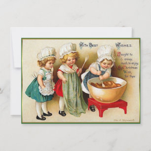 Tarjeta Pequeña Ellen Clapsaddle 3 Niñas Navidad Vintage