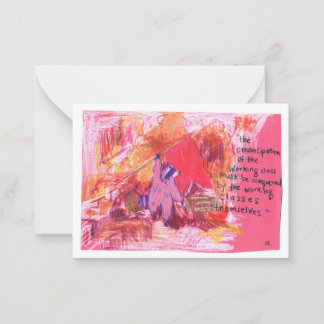 Tarjeta Pequeña Emancipación Marx Raccoon