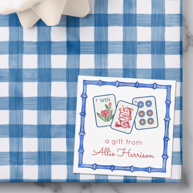 Tarjeta Pequeña Embalse de agua Mahjong Tiles y Bows (Subido por el creador)