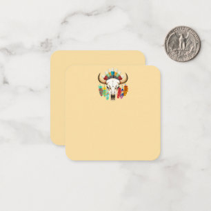Tarjeta Pequeña Emblema de cráneo de búfalo nativo americano