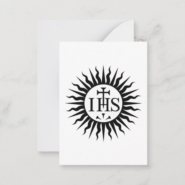 Tarjeta Pequeña Emblema de la Sociedad de Jesús (Anverso)