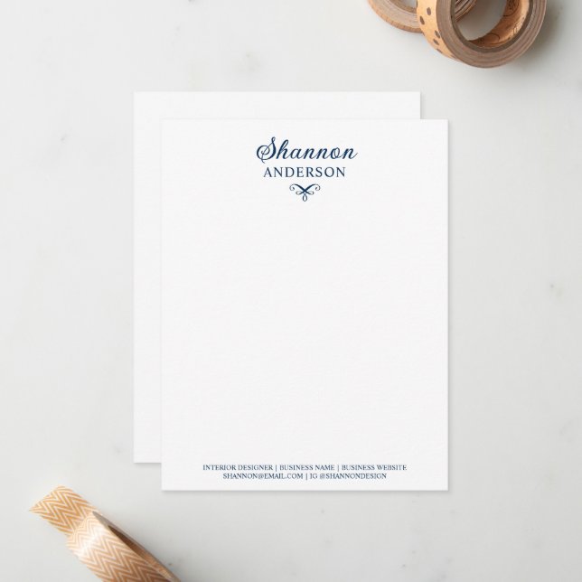 Tarjeta Pequeña Empresa de nombres de caligrafía personalizada Nav (Anverso/Reverso In Situ)