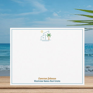 Tarjeta Pequeña Empresa inmobiliaria de playa Cute Personalizado