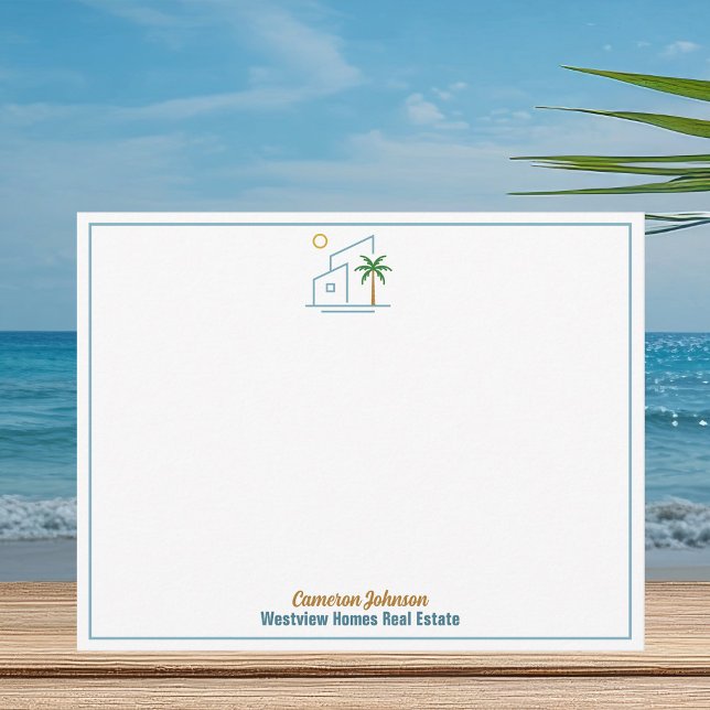 Tarjeta Pequeña Empresa inmobiliaria de playa Cute Personalizado (Subido por el creador)