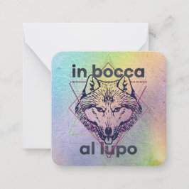 Tarjeta Pequeña En bocca al lupo buena suerte castmate noche de ap