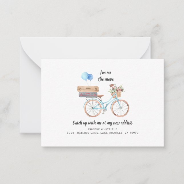 Tarjeta Pequeña En Movimiento Nueva Dirección Movimiento De Bicicl (Anverso)