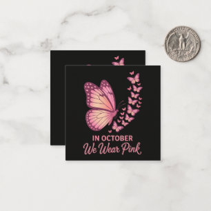 Tarjeta Pequeña En Octubre Mariposa De Pecho Rosa