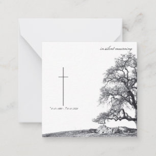 Tarjeta Pequeña En silencio luto - árbol en prado