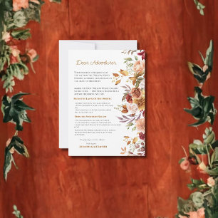 Tarjeta Pequeña Encantador viaje: Boda de otoño de la acuarela de 