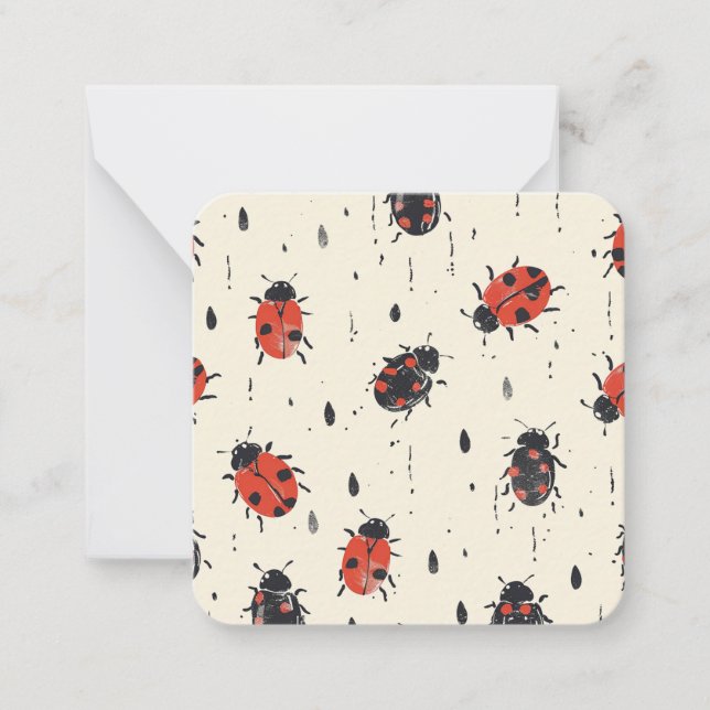 Tarjeta Pequeña Encantadores notecaríes de insectos | Inspirado en (Anverso)