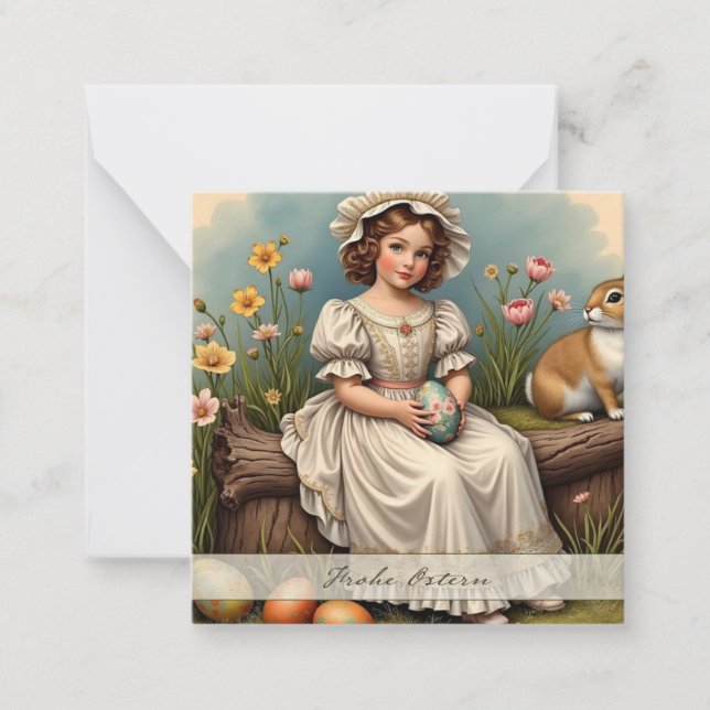Tarjeta Pequeña Encanto de Pascua vintage (Anverso)