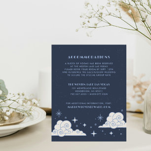 Tarjeta Pequeña Enclosure Celestial Boda Luna Azul y Estrellas