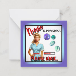 Tarjeta Pequeña Enfermera adorable y nostálgica, Enfermera pin-up 