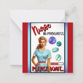 Tarjeta Pequeña Enfermera adorable y nostálgica, Enfermera pin-up 