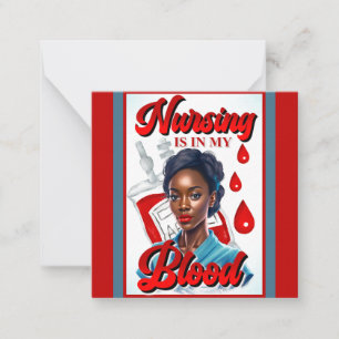 Tarjeta Pequeña Enfermera de enfermería. Está en mi sangre.