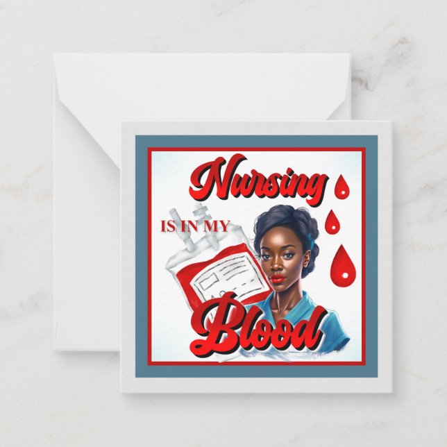 Tarjeta Pequeña Enfermera de enfermería. Está en mi sangre. (Anverso)