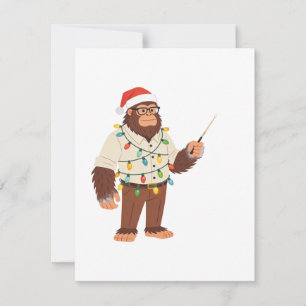 Tarjeta Pequeña Enfermera de Navidad Bigfoot Sasquatch
