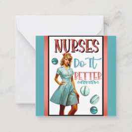 Tarjeta Pequeña Enfermera Nostálgica Cute Enfermeras De Pinup Lo H