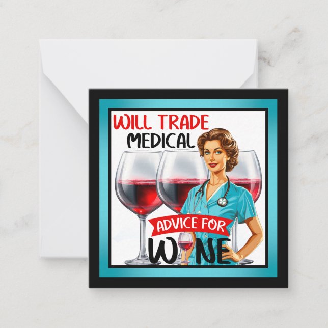 Tarjeta Pequeña Enfermera Nostálgica Cute Pinup Asesoramiento Come (Anverso)