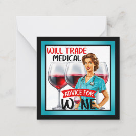 Tarjeta Pequeña Enfermera Nostálgica Cute Pinup Asesoramiento Come