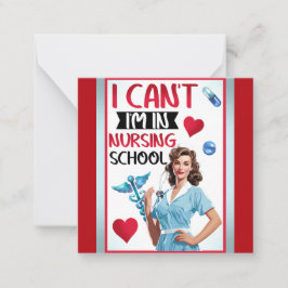 Tarjeta Pequeña Enfermera Nostálgica en escuela de Enfermería