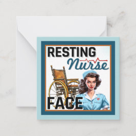 Tarjeta Pequeña Enfermera nostálgica lindo Pinup Enfermera de enfe