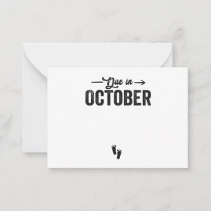 Tarjeta Pequeña Entrega en octubre de regalo de embarazo por Invit