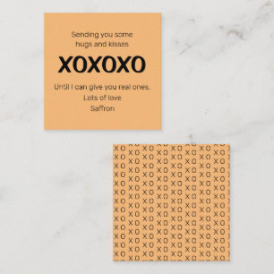 Tarjeta Pequeña Enviándote Algunos Abrazos Y Besos