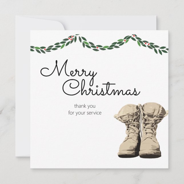 Tarjeta Pequeña Enviar Navidades de Navidades militares a soldados (Anverso)