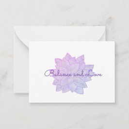 Tarjeta Pequeña Equilibrio y Amor: Afirmación Floral Dibujada a Ma