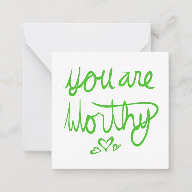 Tarjeta Pequeña Eres digno de San Valentín (Anverso)