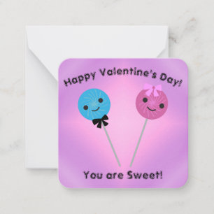 Tarjeta Pequeña Eres Dulce Cute Lollipops Valentine