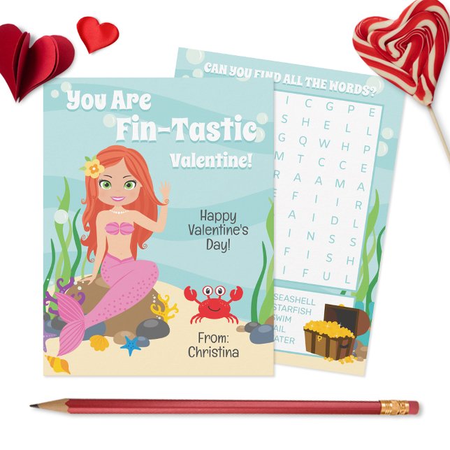 Tarjeta Pequeña Eres El día de San Valentín de Sirena Fin-Tastica (Subido por el creador)