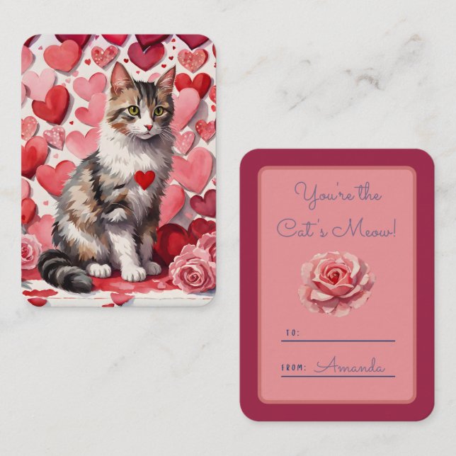 Tarjeta Pequeña 'Eres el gato del mijo' Tabby Classroom Valentine (Anverso / Reverso)