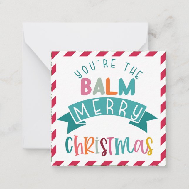 Tarjeta Pequeña eres el regalo de Navidad feliz de bálsamo (Anverso)