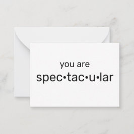 Tarjeta Pequeña Eres espectacular, blanco negro fresco