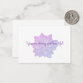 Tarjeta Pequeña Eres fuerte y hermosa: Afirmación Floral