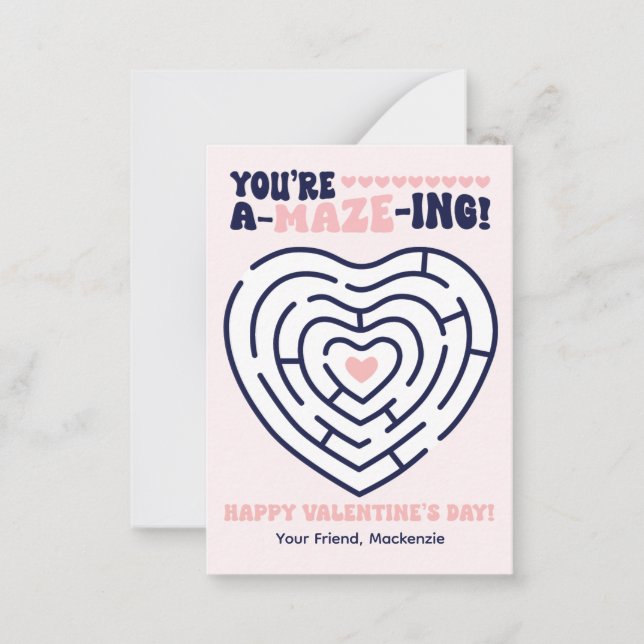 Tarjeta Pequeña Eres Increíble Laberinto Aula San Valentín  (Anverso)