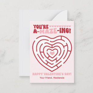Tarjeta Pequeña Eres Increíble Laberinto Aula San Valentín