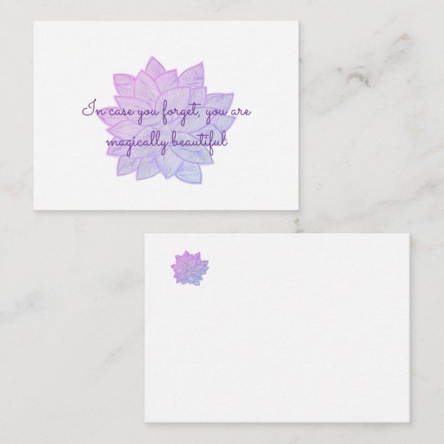 Tarjeta Pequeña 'Eres mágicamente hermoso': Afirmación Floral (Anverso / Reverso)