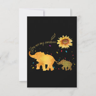 Tarjeta Pequeña Eres Mi Autismo De Los Elefantes De Sunflower Suns