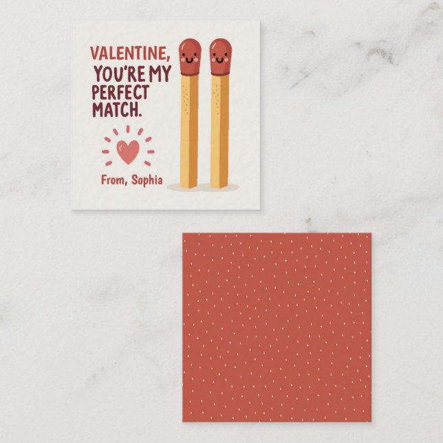 Tarjeta Pequeña Eres mi El día de San Valentín perfecto. (Anverso / Reverso)