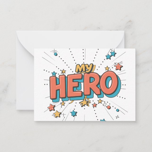 Tarjeta Pequeña Eres mi héroe (Reverso)