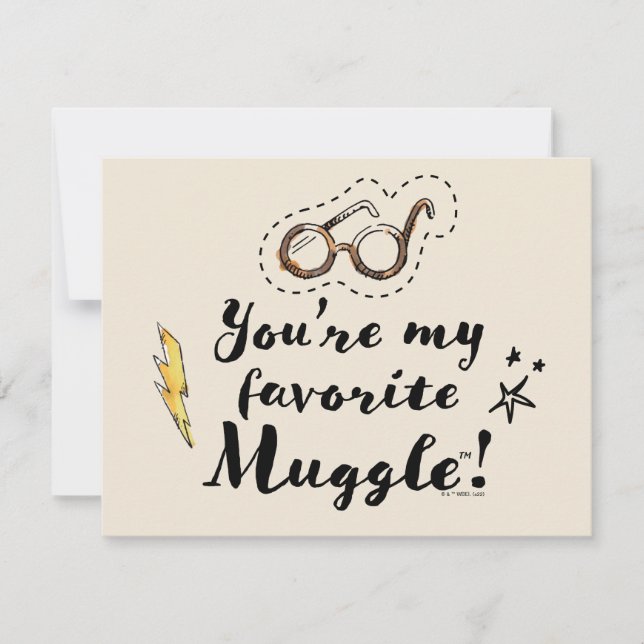 Tarjeta Pequeña Eres Mi Muggle Favorito™ (Anverso)