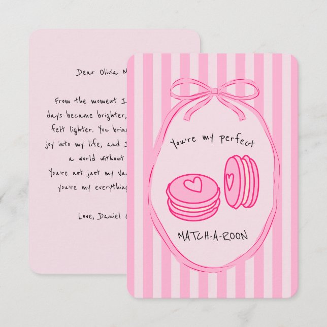 Tarjeta Pequeña Eres mi pareja perfecta Funny Valentines (Anverso / Reverso)