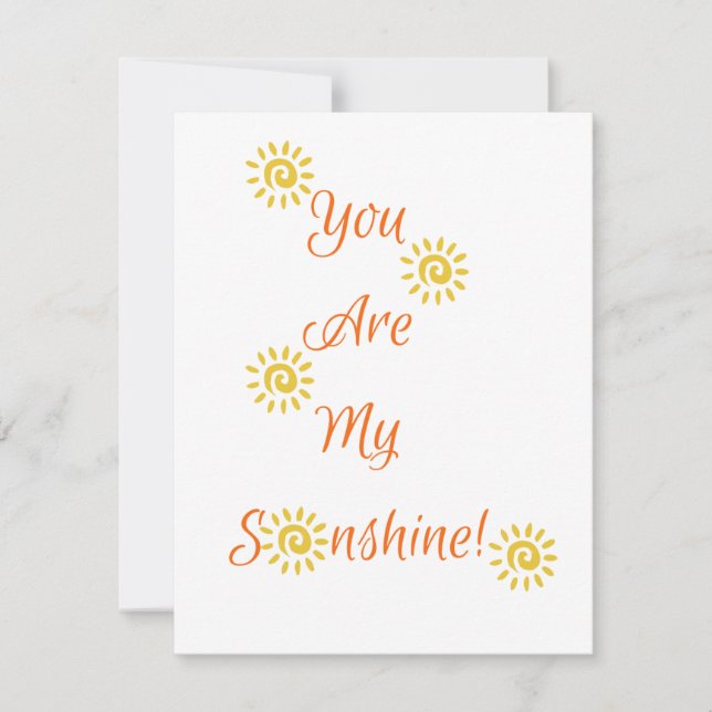 Tarjeta Pequeña "Eres mi Sunshine", protector (Anverso)