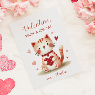 Tarjeta Pequeña Eres un Gato Genial Gatito Naranja Juguetón San Va