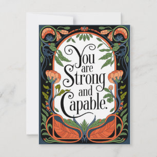 Tarjeta Pequeña Eres una cita Inspiradora fuerte y capaz