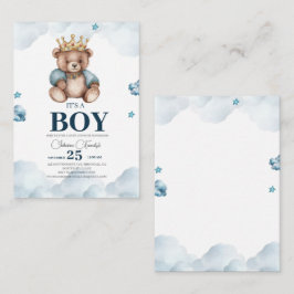 Tarjeta Pequeña ES Baby Shower BOY Bear